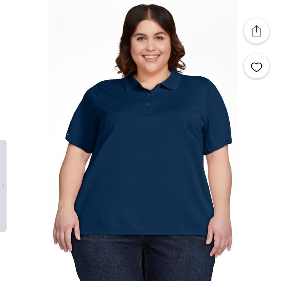 2 New Navy Blue WearGuard School Work Uniform Polo Shirts Women's 3XL